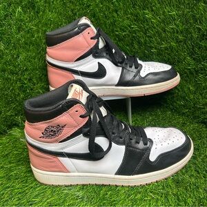 Jordan Men's Black, White, and Pink Sneakers